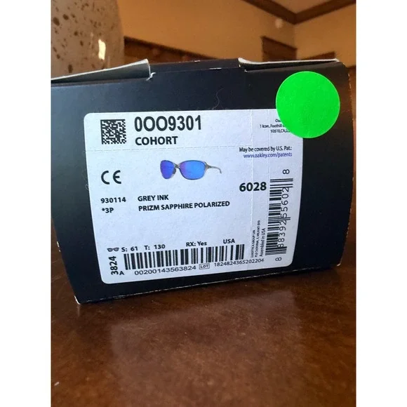 Oakley Cohort Sunglasses Grey Ink Prizm Sapphire Polarized OO9301-1461 Case Box - Picture 7 of 7